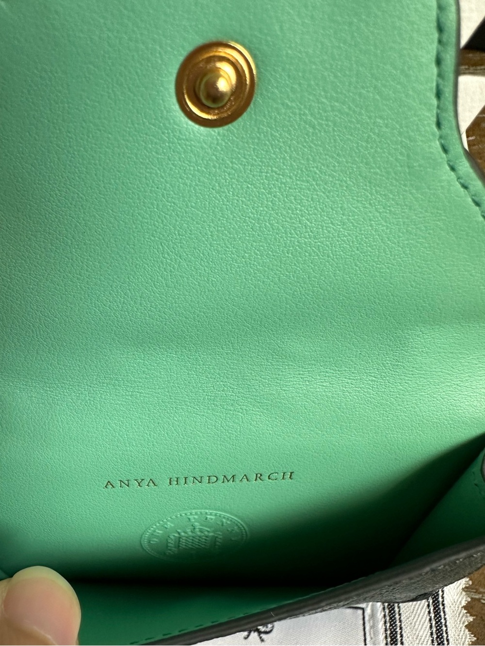Anya Hindmarch card case crocodile in dark holly capra - Picture 3 of 3